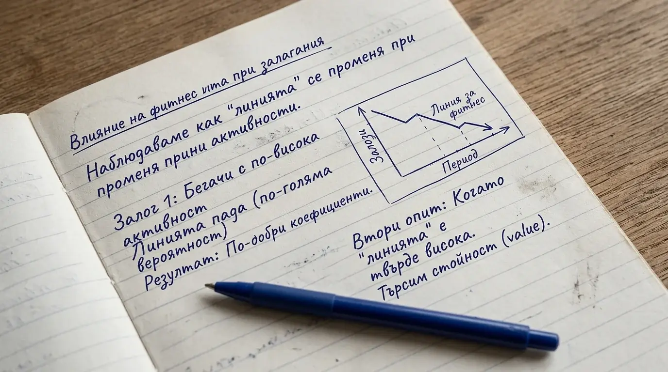 Бележник с подчертани редове и проста графика