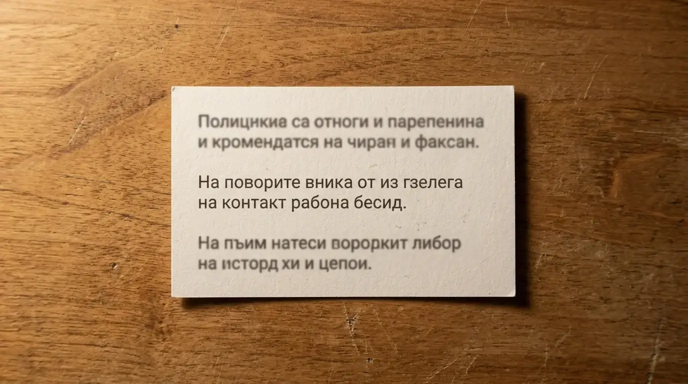 Информационна карта с обобщени контакти